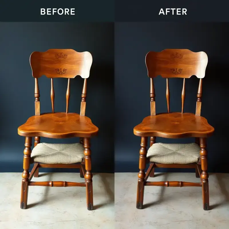 Same armchair after professional upholstery