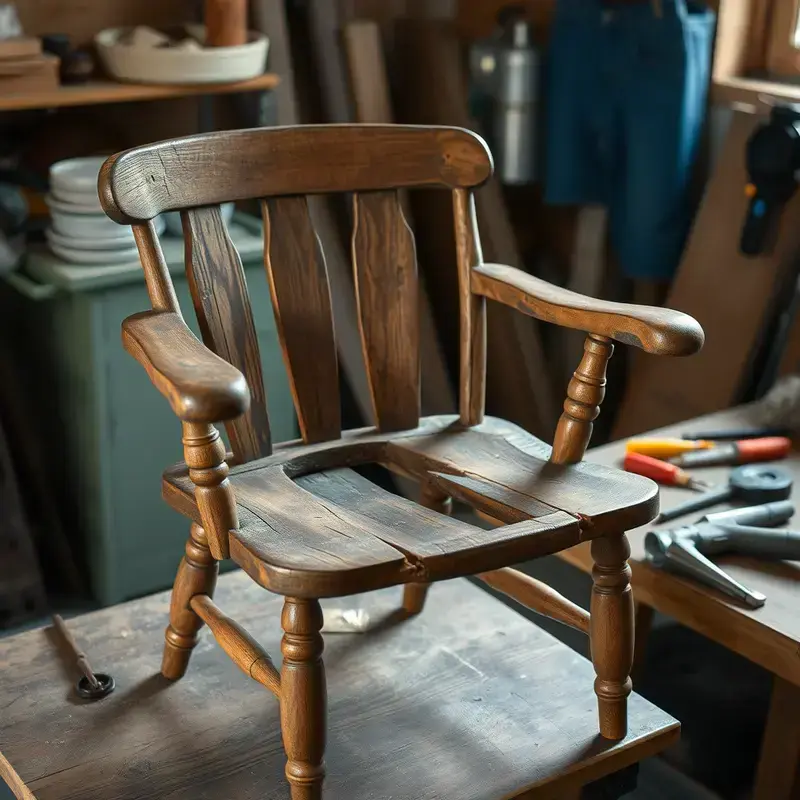 Antique wooden chair before restoration