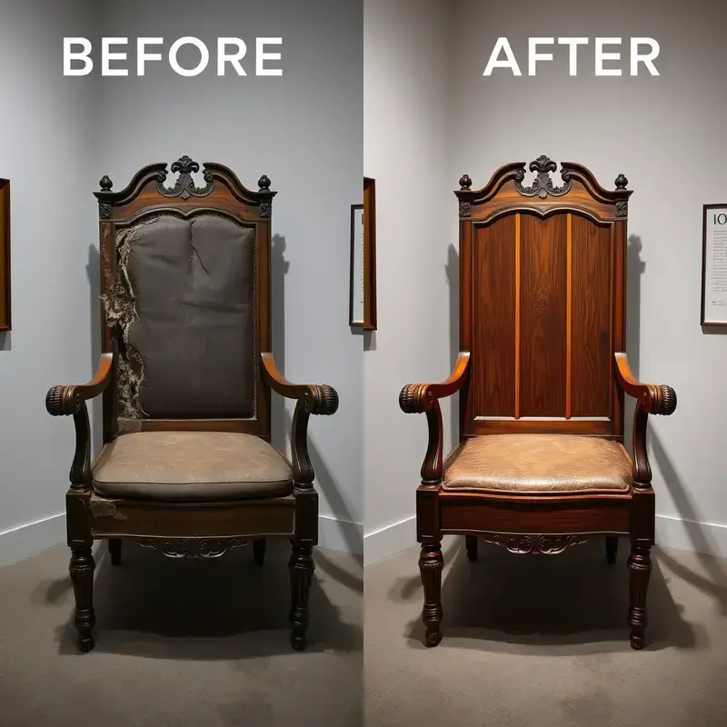 Victorian armchair restoration before and after