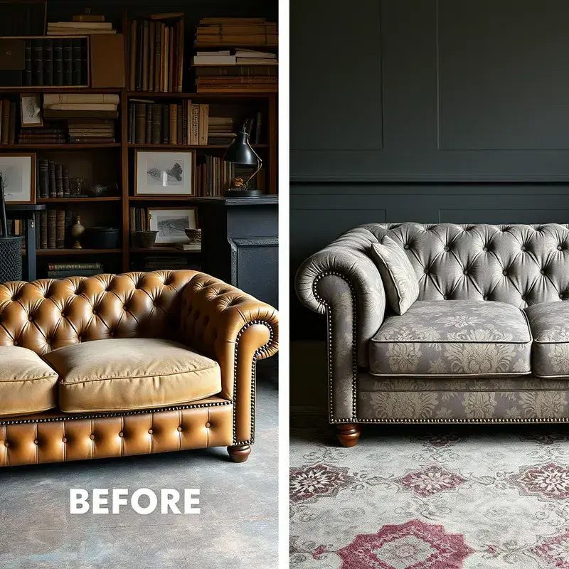 Chesterfield sofa reupholstery