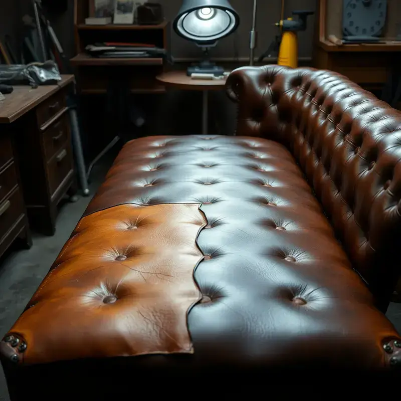 Leather furniture restoration
