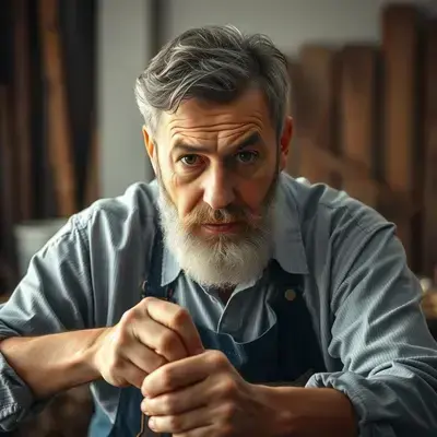 Master craftsman working on antique furniture restoration